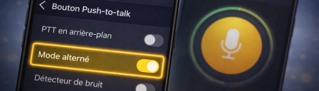 Mode alterné PTT écran Zello : comment l’utiliser